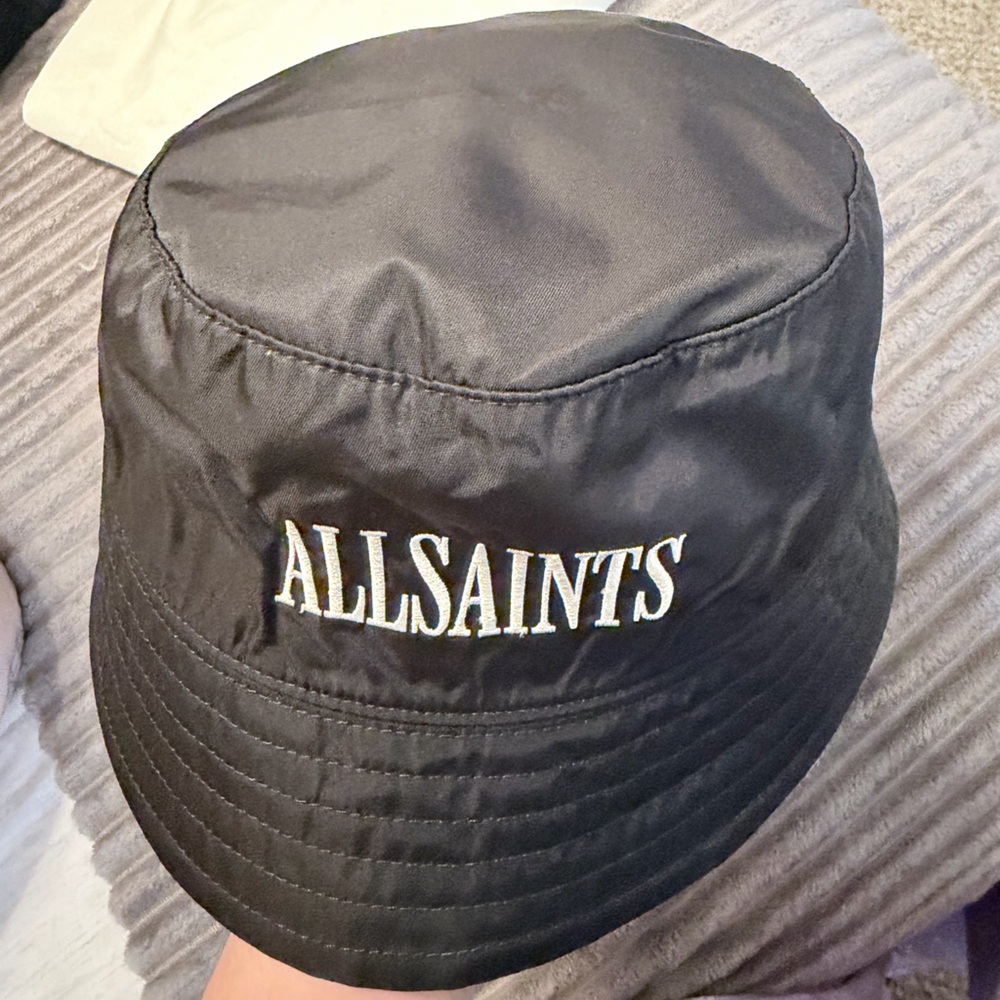 AllSaints Black Bucket Hat